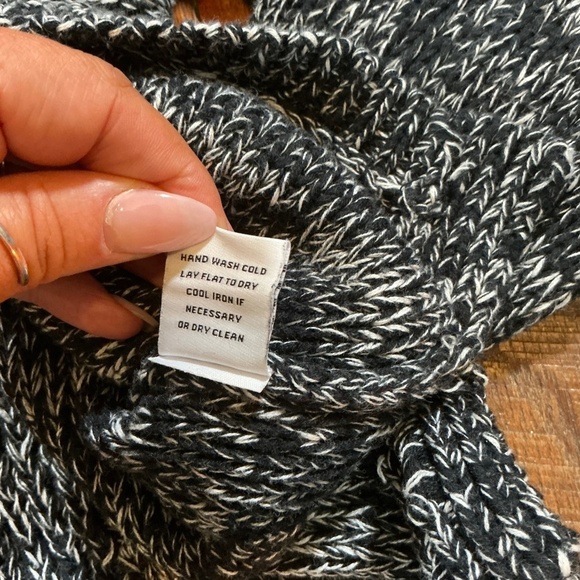 525 America Black White Marled Mock Neck Cotton Sweater Size S - Picture 4 of 6